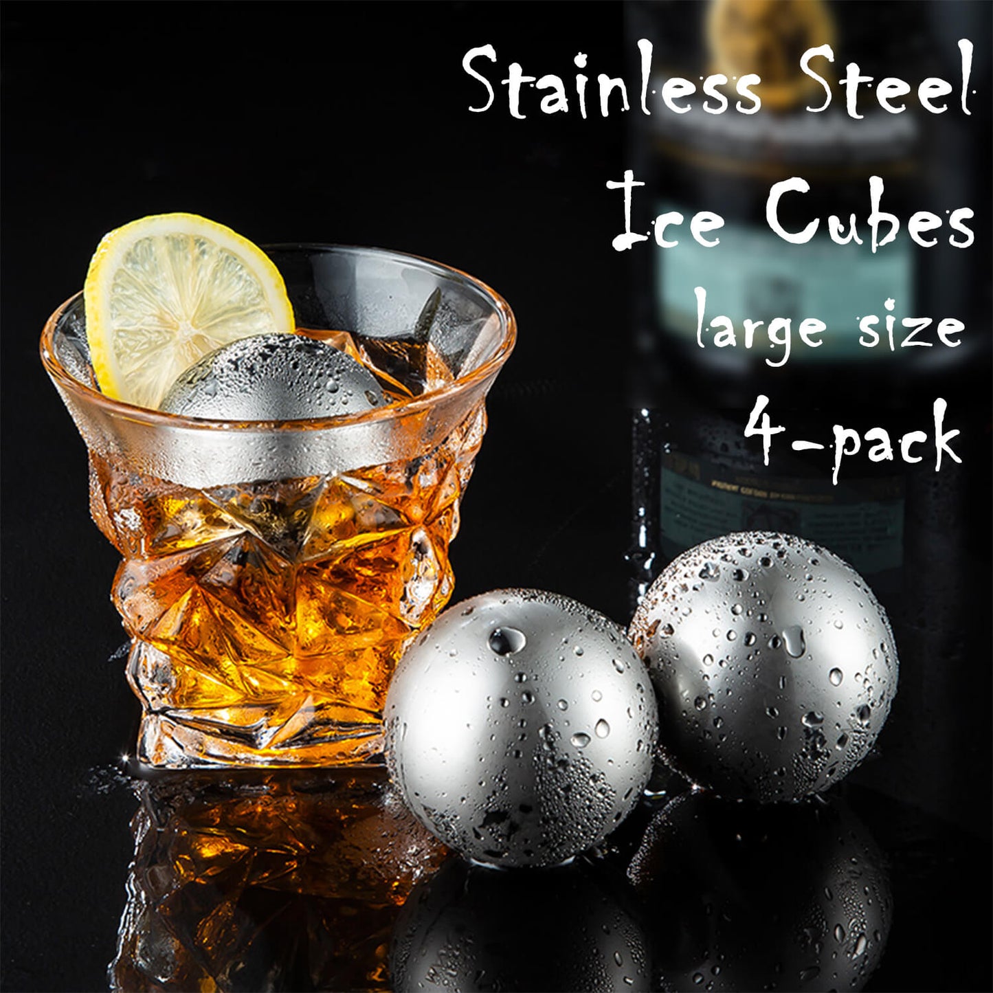 Large Round Stainless Steel Ice Cubes